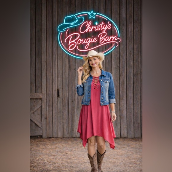 Umgee Dresses & Skirts - Bungee Lace-Up Swing Dress